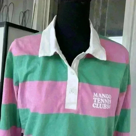 Mango Tennis Club 84" Collared Long Sleeve Tops E02 - Picture 6 of 13